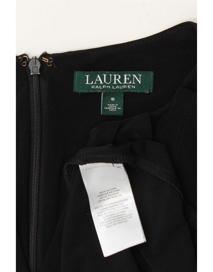 Vestido feminino Ralph Lauren A-Line US 8 médio preto poliéster