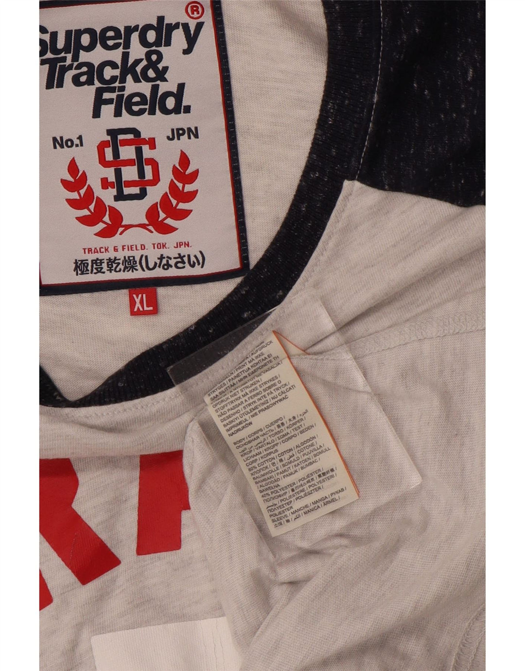 Camiseta gráfica masculina Superdry Top XL cinza colorblock algodão