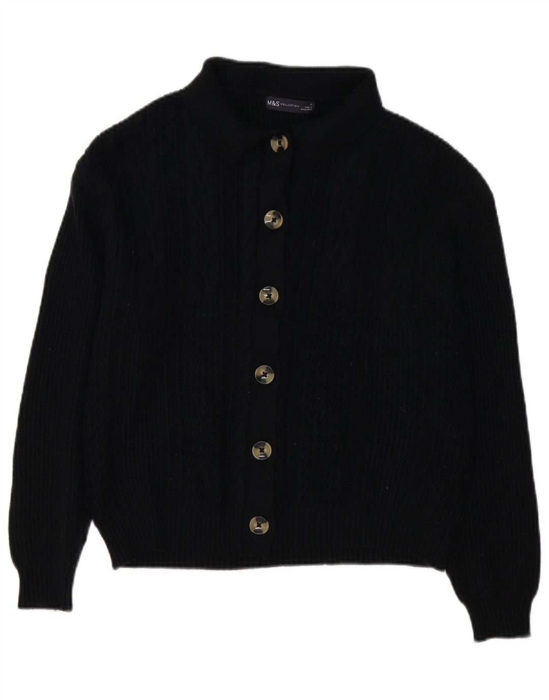 Suéter cardigã feminino Marks & Spencer UK 14 viscose preta média