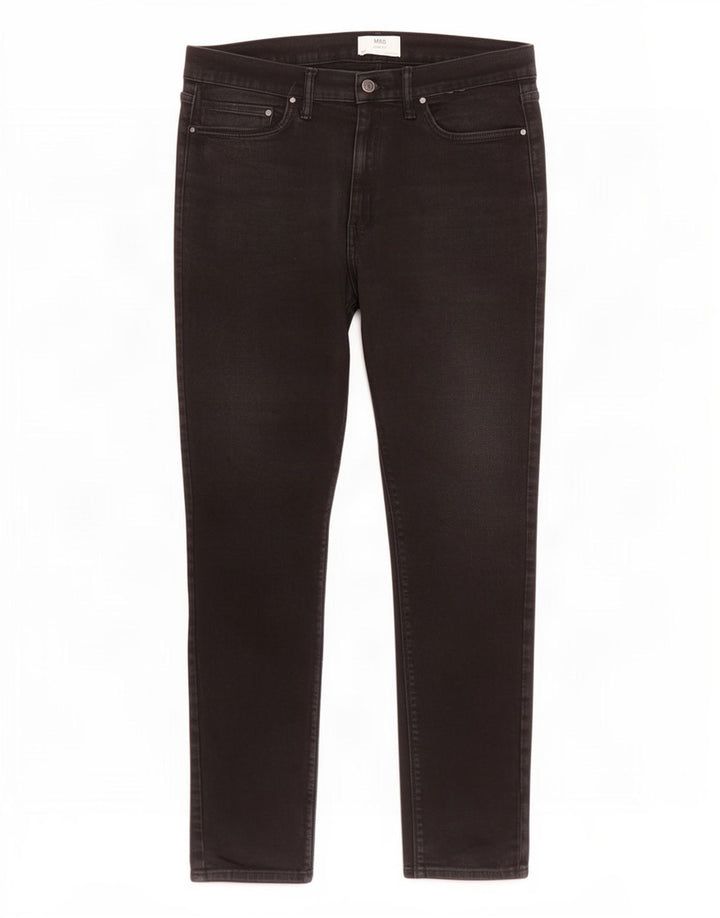 Marks & Spencer Mens Jeans Slim W36 L31 Algodão Preto