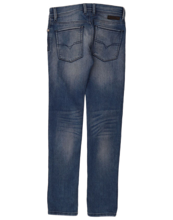Diesel Meninos Sleenker Jeans Skinny Distressed 13-14 Anos W28 L31 Azul