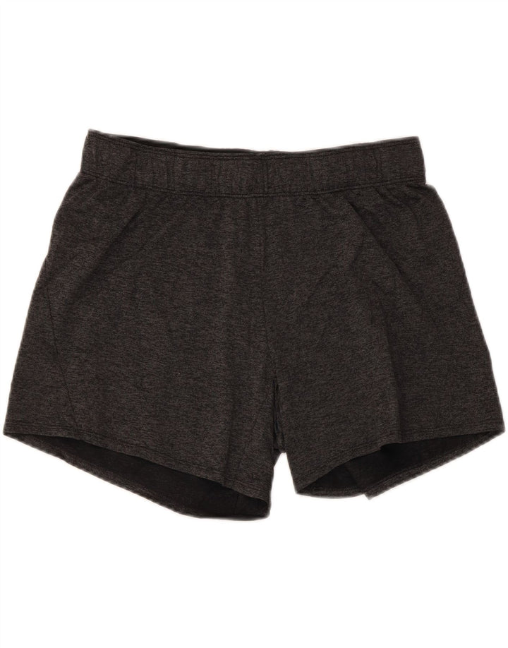 Shorts esportivos femininos Nike Dri Fit UK 14 poliéster cinza médio