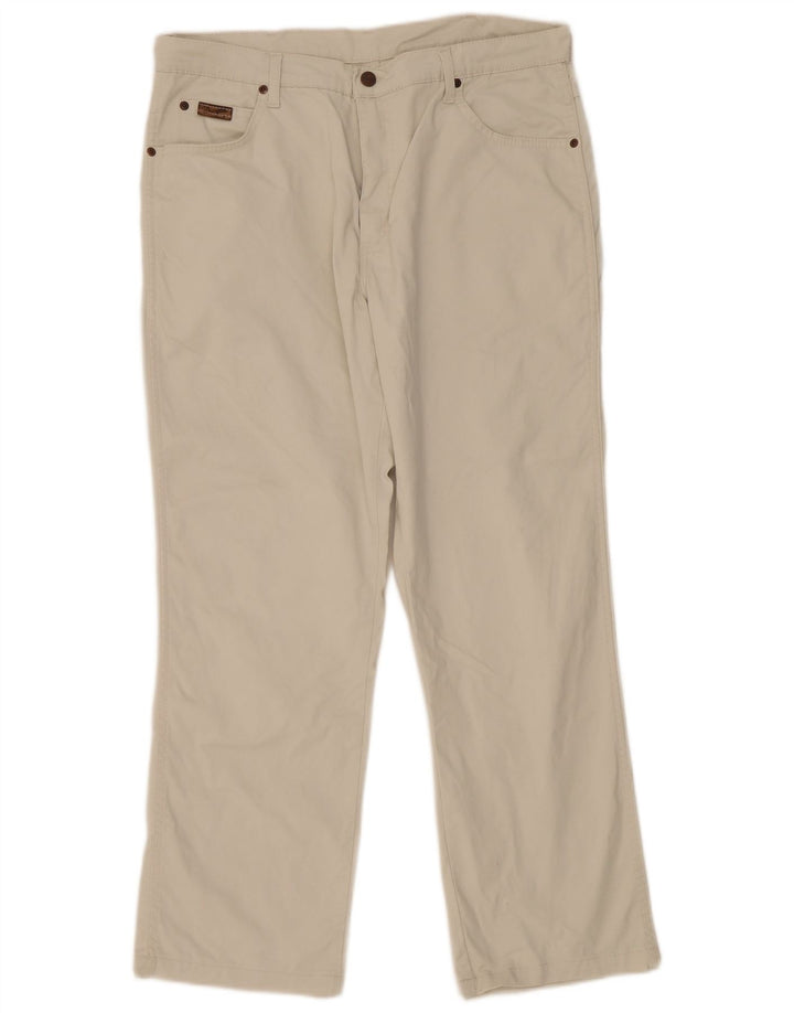 Calça casual reta masculina WRANGLER W36 L32 algodão branco