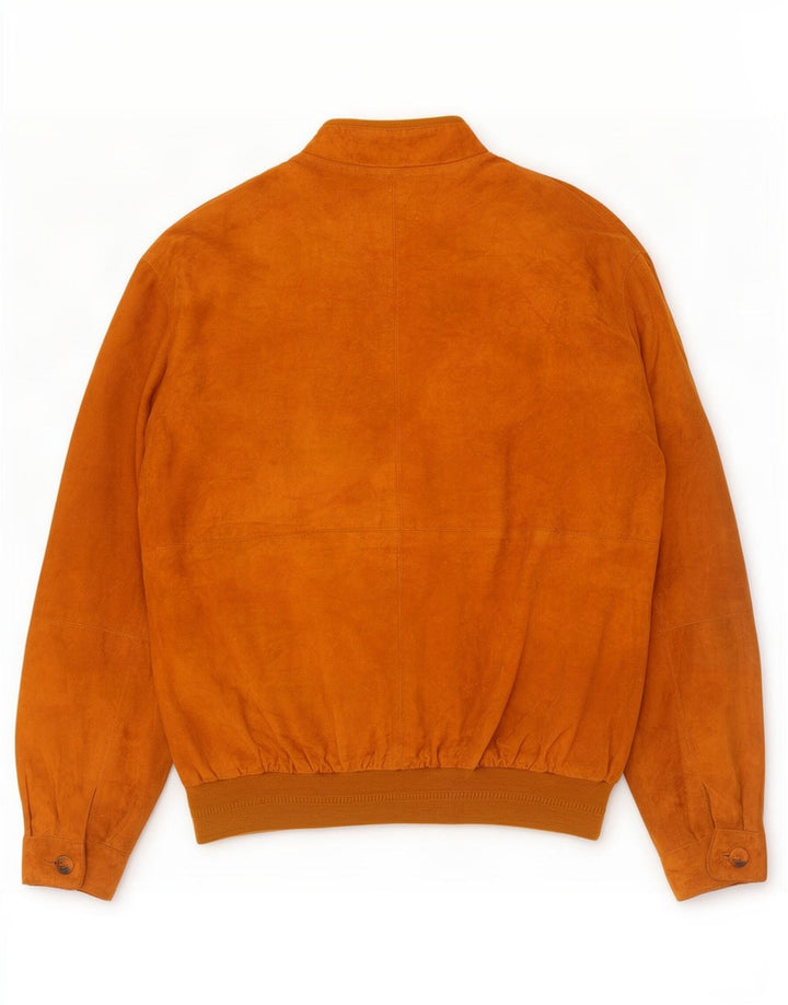 Jaqueta bomber masculina vintage de camurça IT 50 couro marrom grande