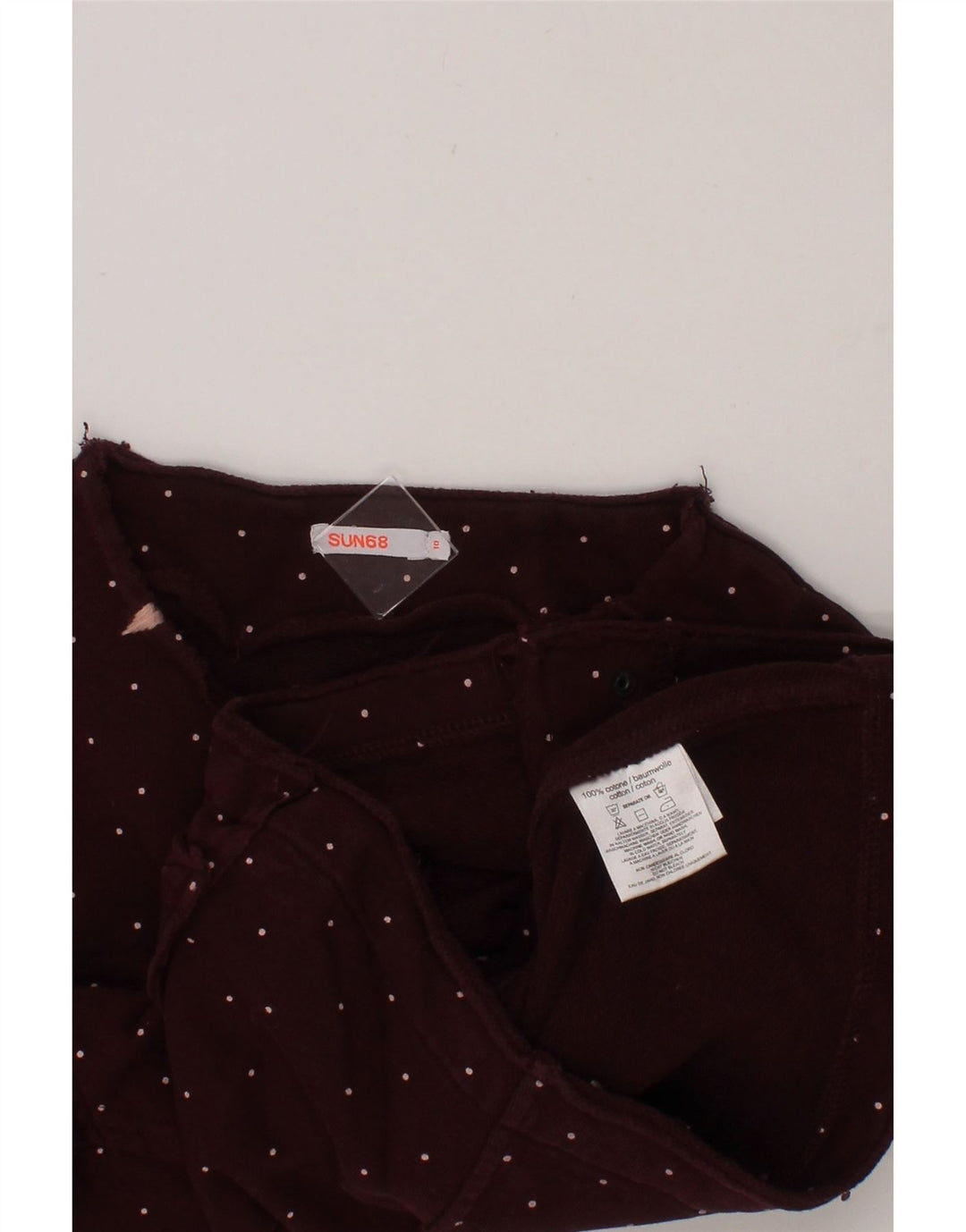 SUN68 Girls Cardigan Sweater 9-10 Years Burgundy Spotted Cotton Vintage Sun68 and Second-Hand Sun68 from Messina Hembry 