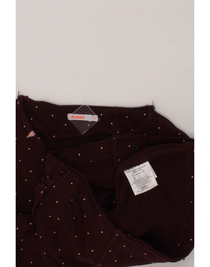 SUN68 Girls Cardigan Sweater 9-10 Years Burgundy Spotted Cotton Vintage Sun68 and Second-Hand Sun68 from Messina Hembry 