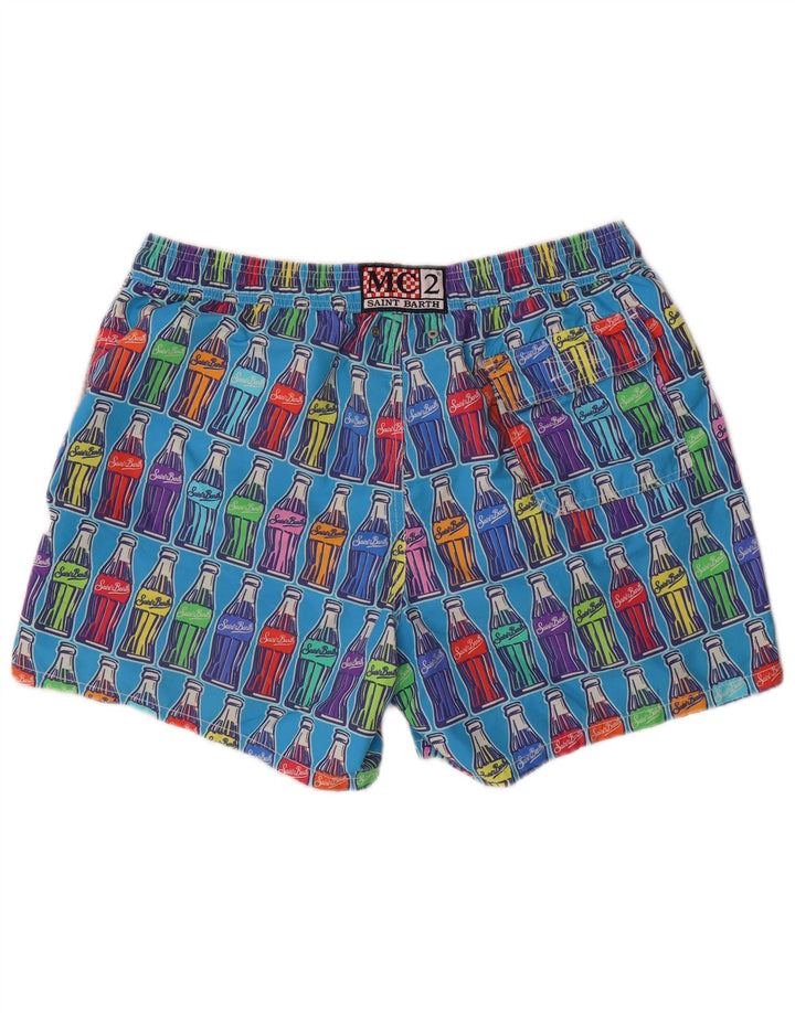 MC2 SAINT BARTH Shorts de banho masculino com padrão abstrato 2XL azul Nylon