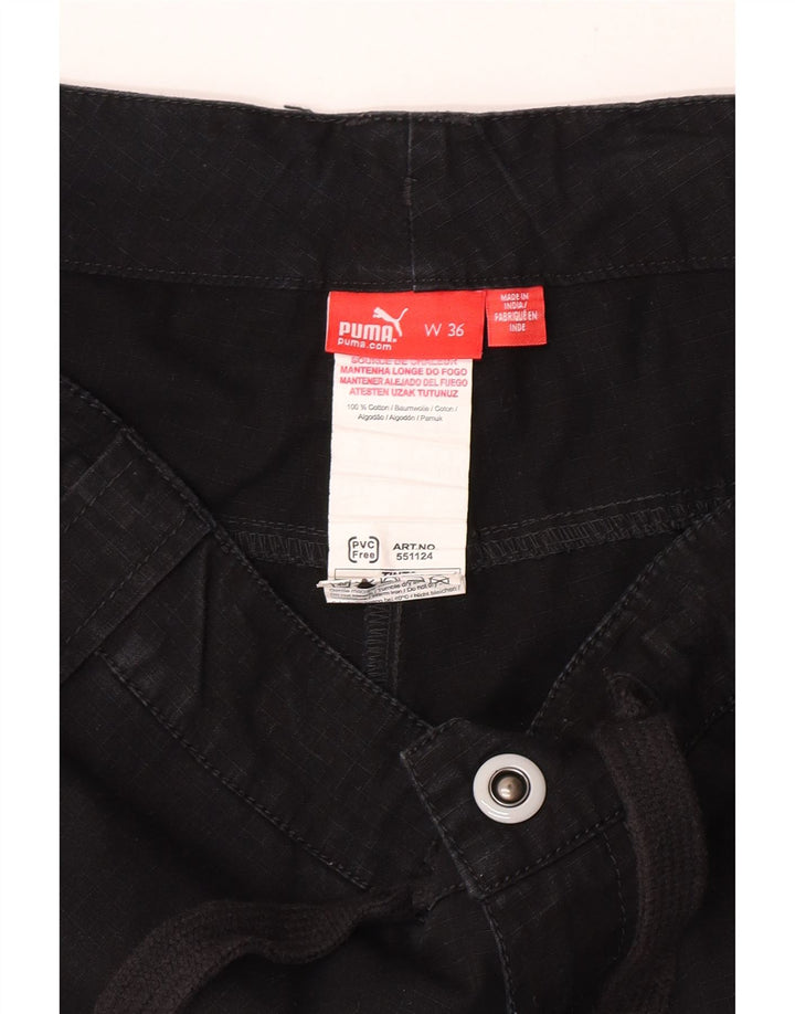 Shorts cargo masculinos Puma W36 grande algodão preto