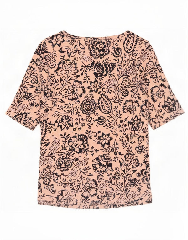 Blusa feminina Marks & Spencer UK 10 algodão floral rosa pequeno