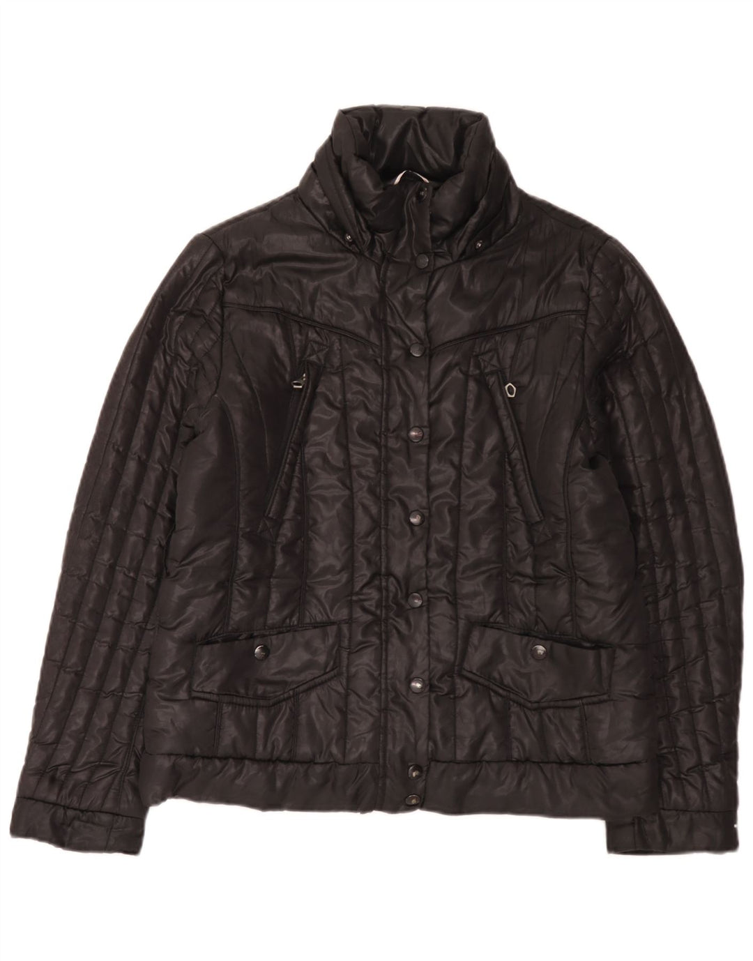 Jaqueta acolchoada feminina Tommy Hilfiger Reino Unido 16 grande poliéster preto