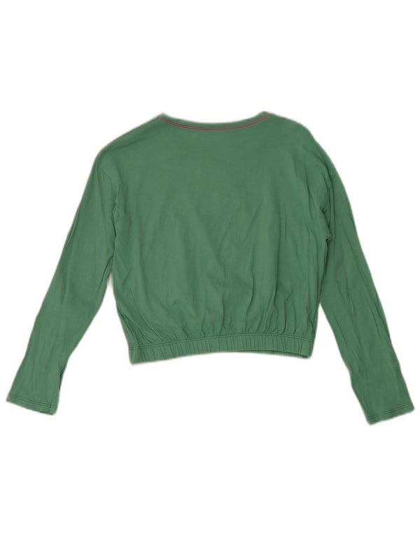 Benetton Girls Crop Graphic Top Manga Comprida 7-8 Anos Verde