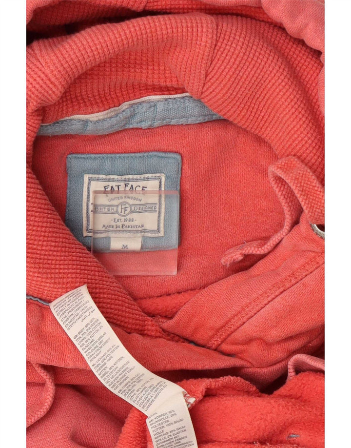 Jumper com capuz feminino Fat Face de grandes dimensões Reino Unido 14 algodão vermelho médio