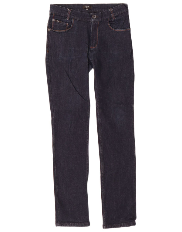 Hugo Boss Boys Slim Jeans 11-12 Anos XS W26 L29 Azul Marinho Algodão