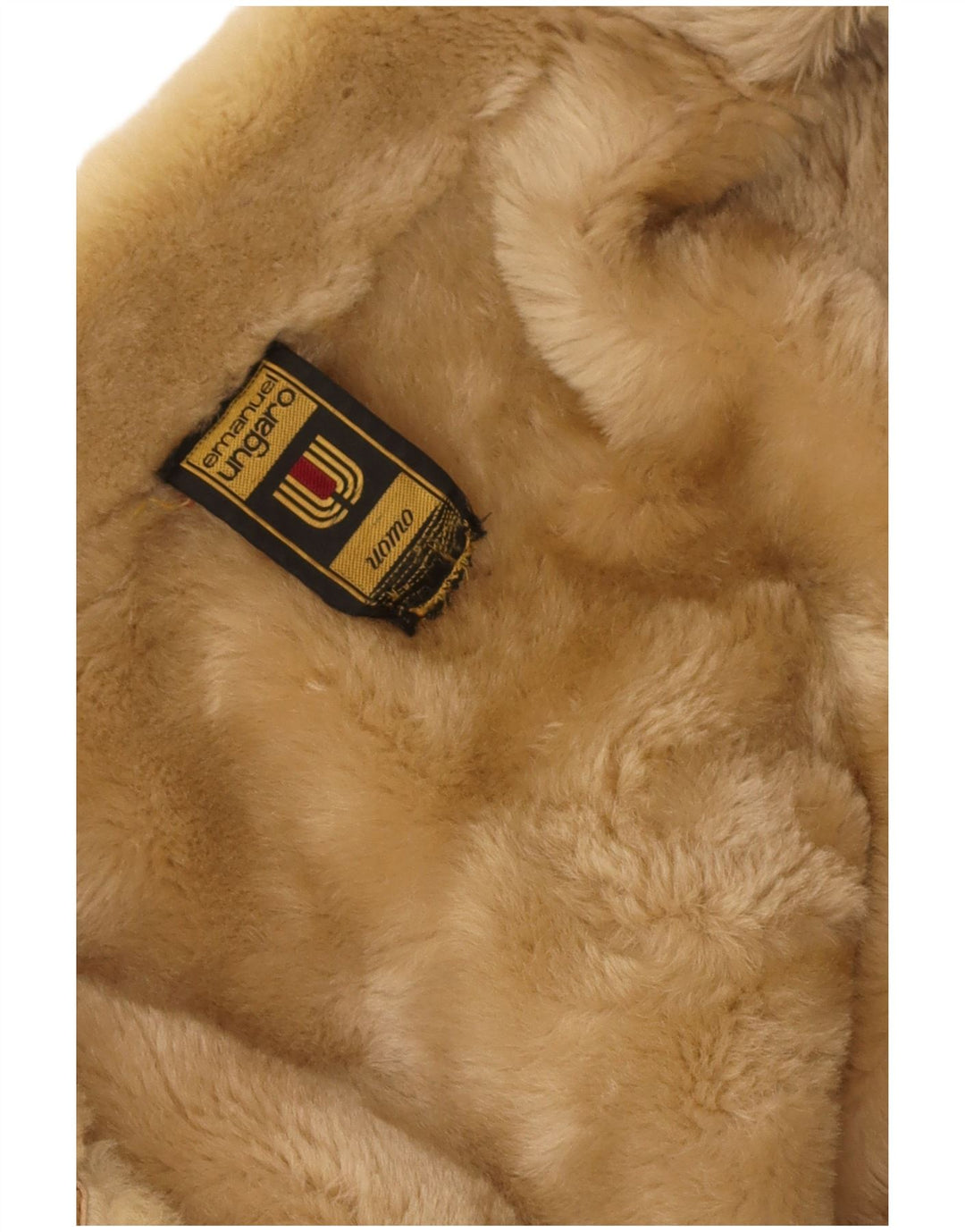Sobretudo masculino Emanuel Ungaro Shearling Reino Unido 38 Médio Bege