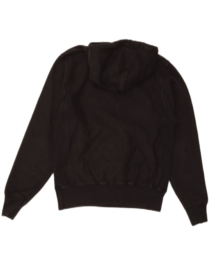 CHAMPION Mens Graphic Hoodie Jumper Small Black Cotton Vintage Champion and Second-Hand Champion from Messina Hembry 