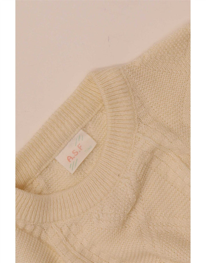 Suéter masculino A.S.F com gola redonda, médio off white