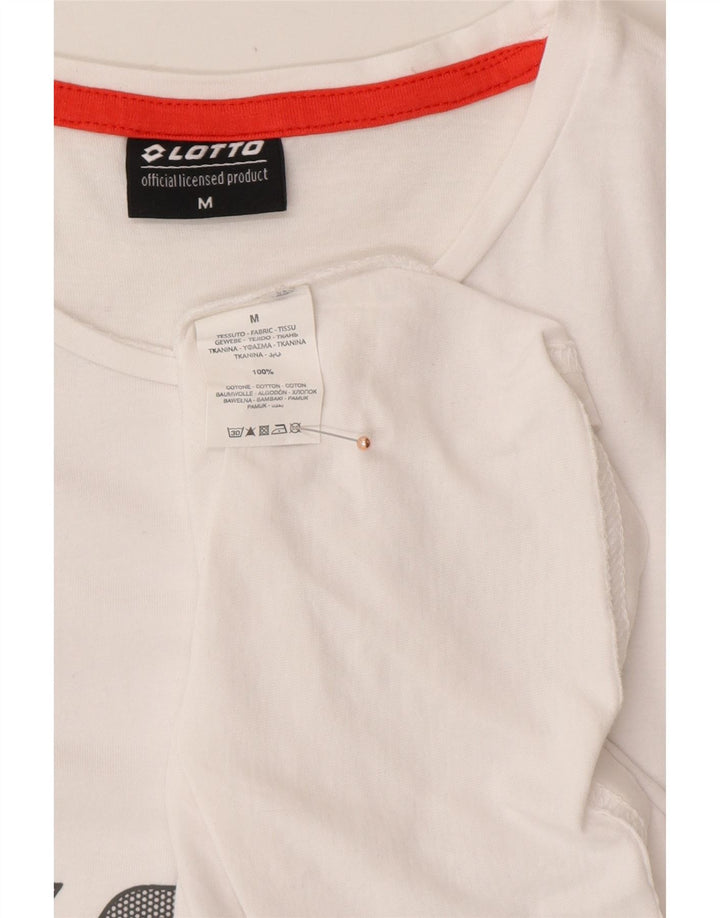Camiseta gráfica masculina LOTTO Top médio algodão branco