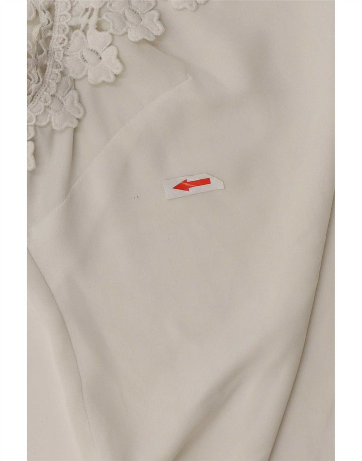 Blusa feminina Lipsy UK 16 grande poliéster branco