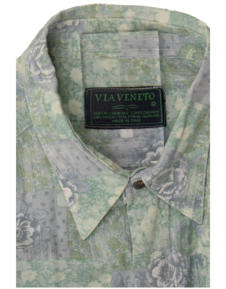 Camisa masculina Via Veneto grande verde floral
