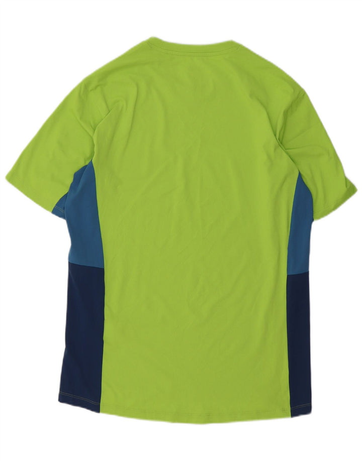 Camiseta masculina Jack Wolfskin top pequeno verde colorblock poliéster
