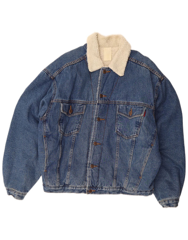 Jaqueta jeans masculina vintage Sherpa UK 42 XL azul