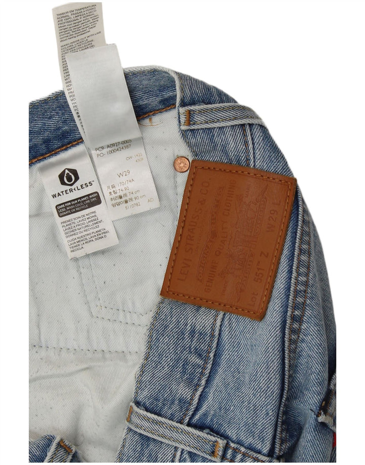 Levi's feminino 551 jeans retos W29 L26 algodão azul