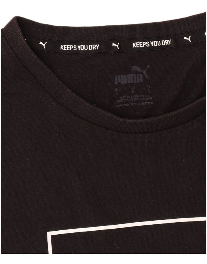 Camiseta masculina PUMA com estampa gráfica grande preta