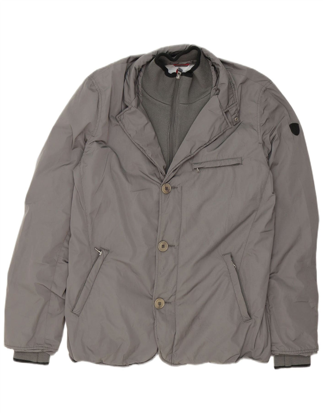 Jaqueta bomber masculina Conte of Florence UK 40 poliéster cinza grande
