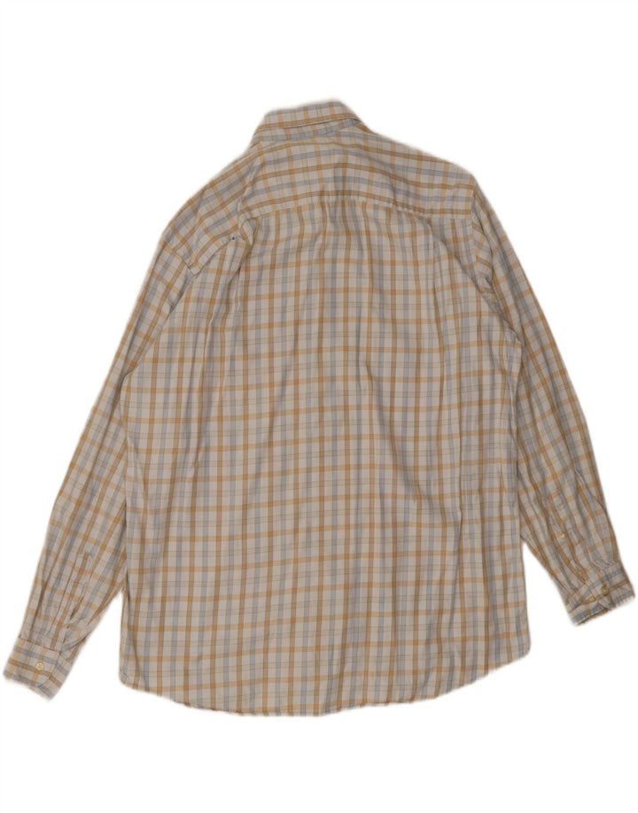 Lacoste Camisa masculina tamanho 44 XL Off White Check