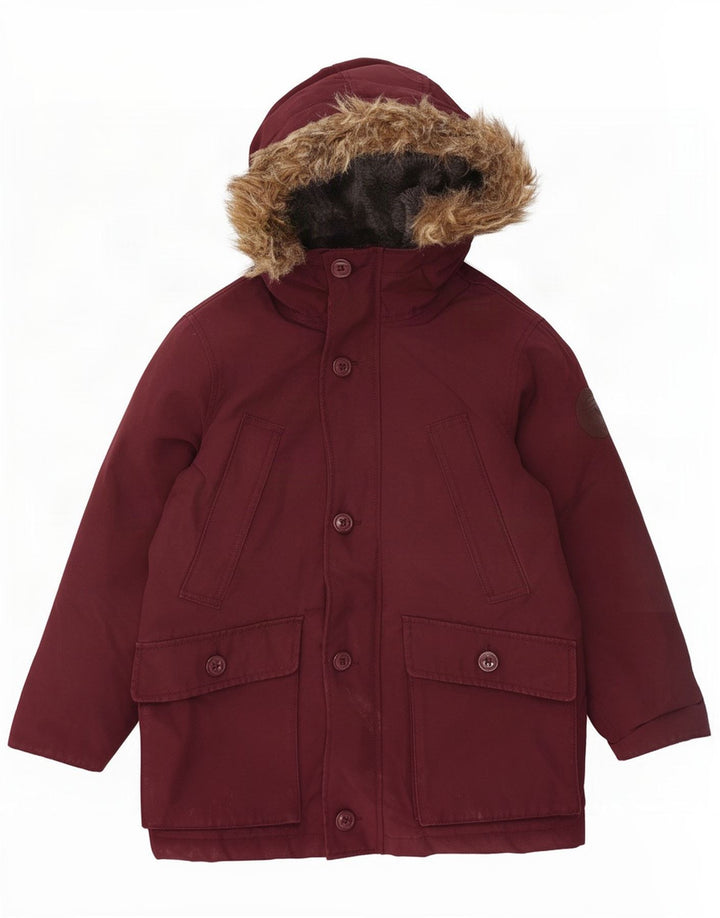 Jaqueta Parka com capuz para meninos Gap 8-9 anos Poliéster Borgonha Médio
