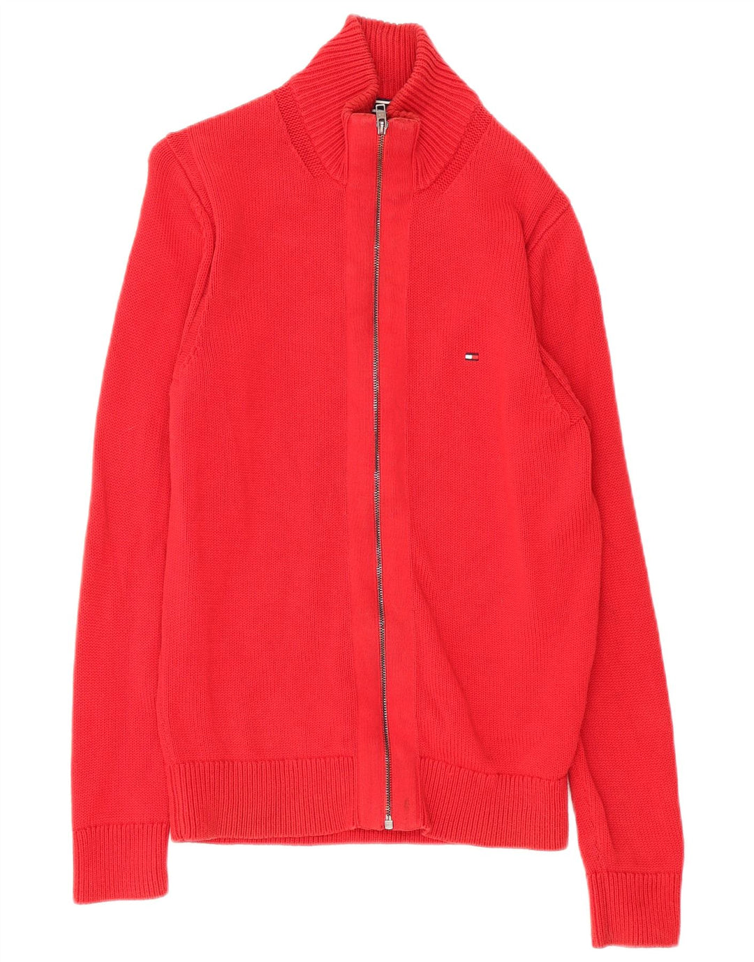 Suéter cardigã masculino Tommy Hilfiger algodão vermelho médio