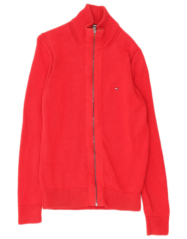 Suéter cardigã masculino Tommy Hilfiger algodão vermelho médio