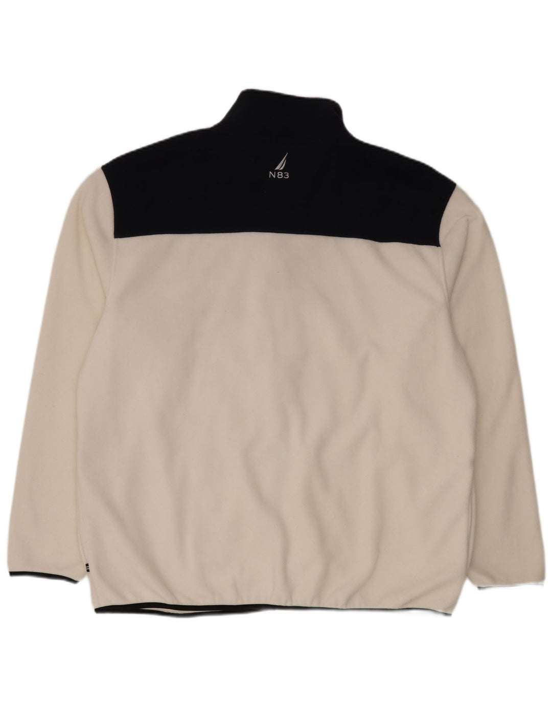 Jaqueta masculina de lã Nautica UK 44 2XL poliéster colorblock branco