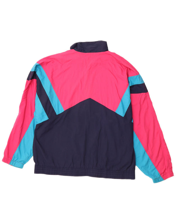 LEOPARD Mens Tracksuit Top Jacket XL Navy Blue Colourblock Polyester