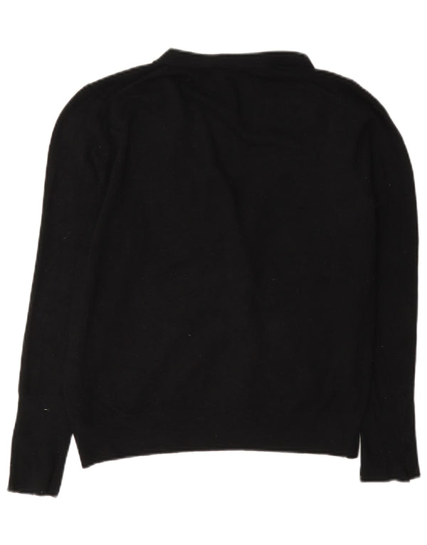 Suéter cardigã feminino Zara Regular Fit Reino Unido 14 grande viscose preta