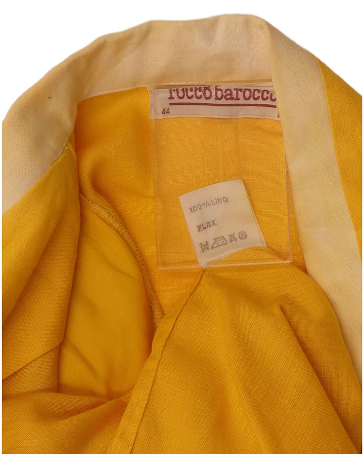 Jaqueta blazer feminina ROCCOBAROCCO com peito duplo IT 44 amarelo médio