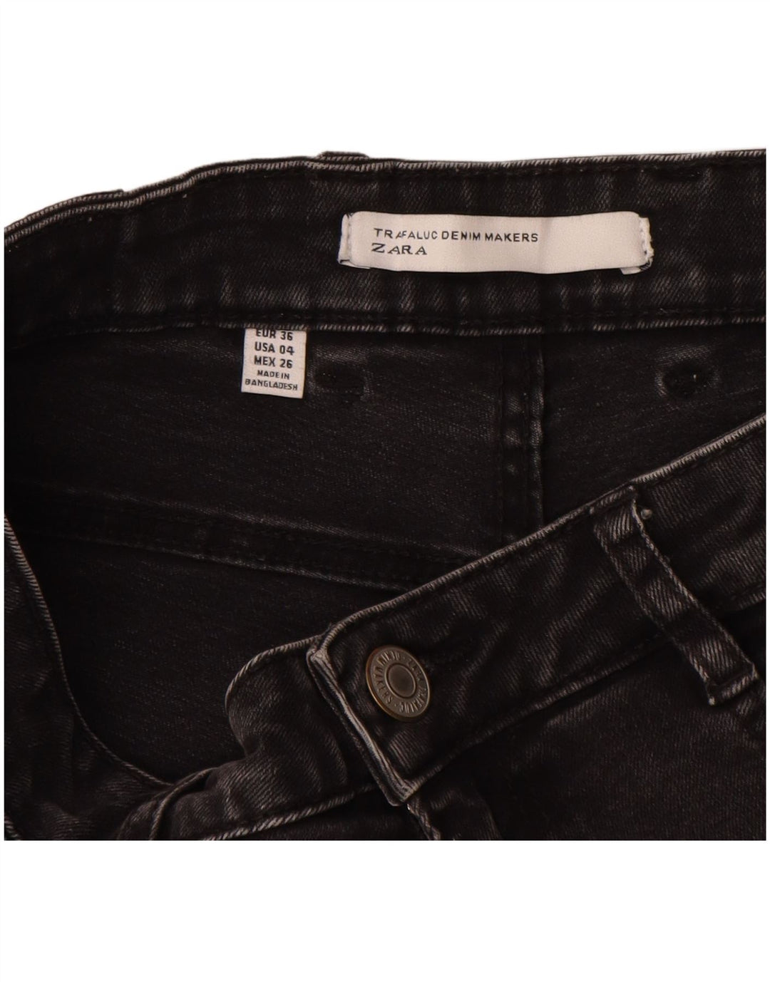 Shorts jeans feminino Zara EU 36 XS W26 preto