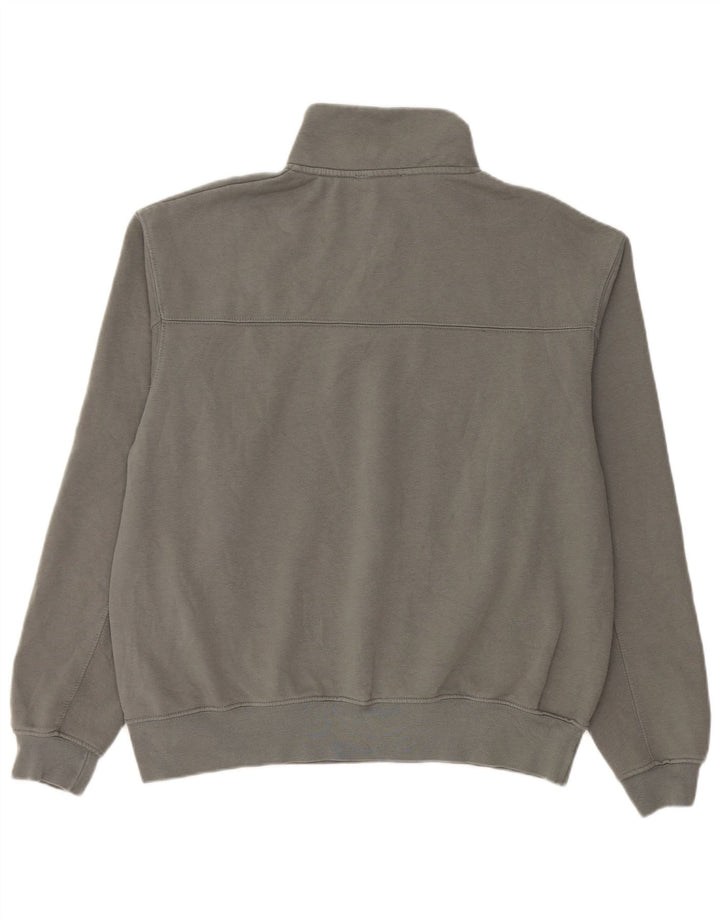 Zara moletom masculino com zíper e gola alta algodão cinza médio