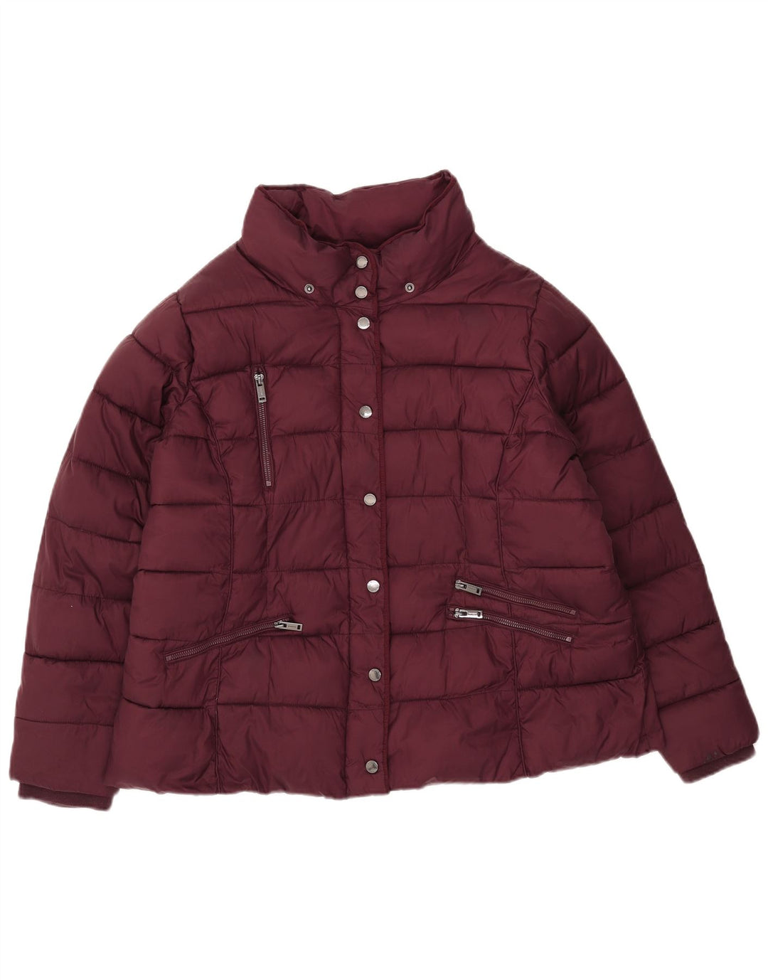 Jaqueta acolchoada feminina Monsoon UK 18 XL Borgonha Nylon