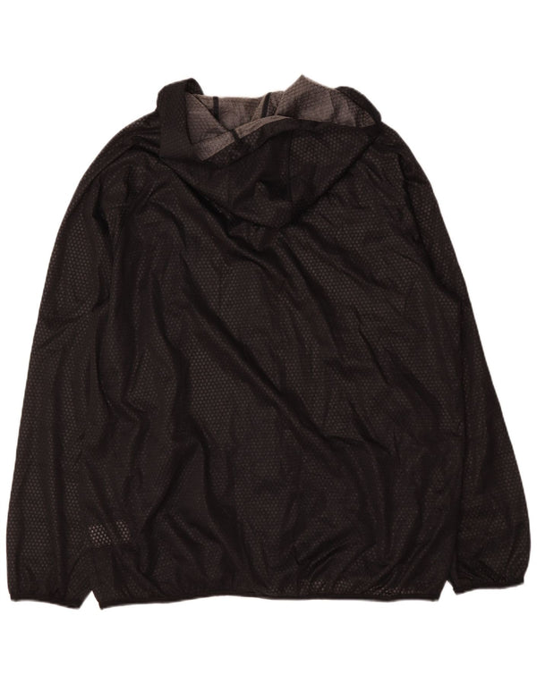 Adidas Mens Hooded Rain Jacket UK 42 XL Preto Poliéster