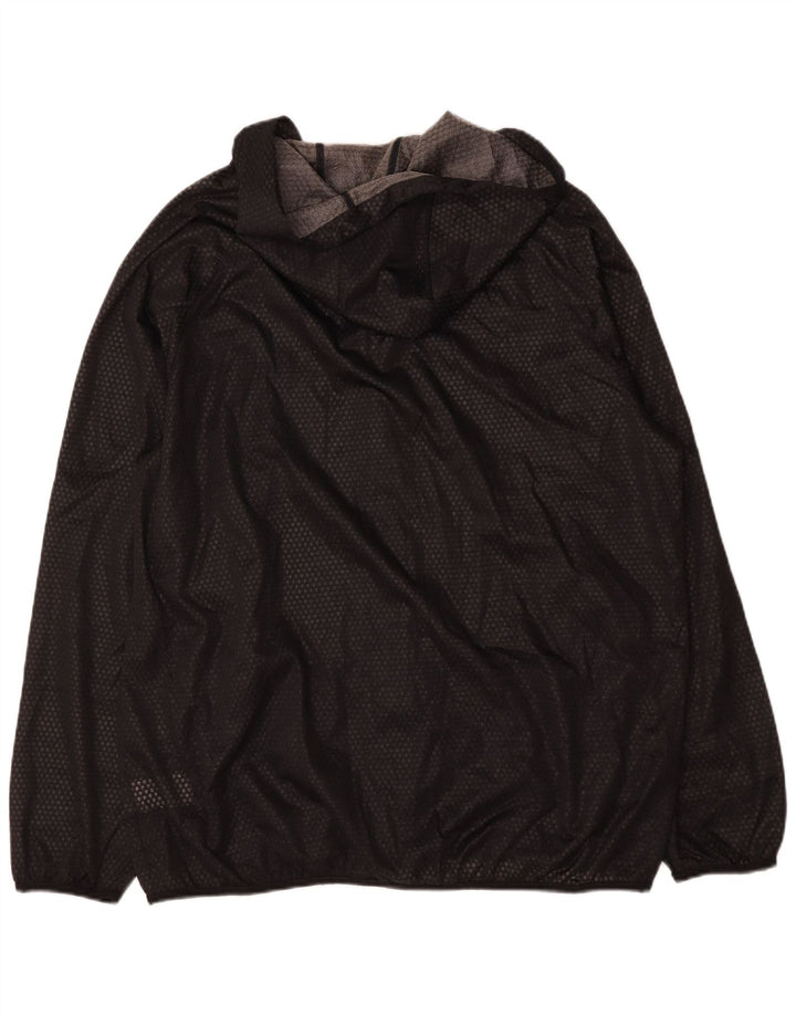 Adidas Mens Hooded Rain Jacket UK 42 XL Preto Poliéster