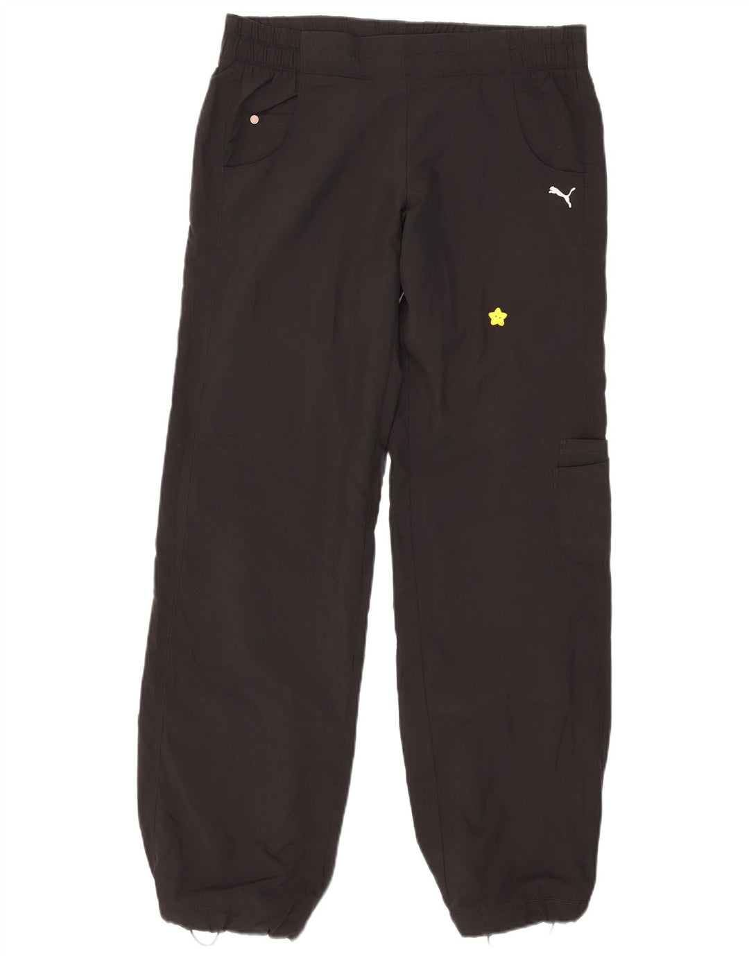 Calça cargo feminina Puma Joggers UK 12 médio W32 L33 poliéster preto