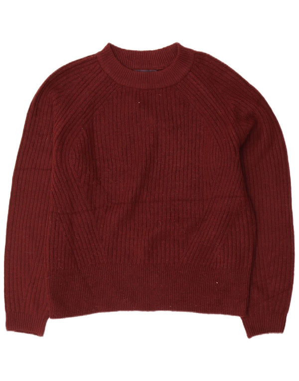 Suéter feminino Marks & Spencer com gola redonda Reino Unido 14 Médio Borgonha