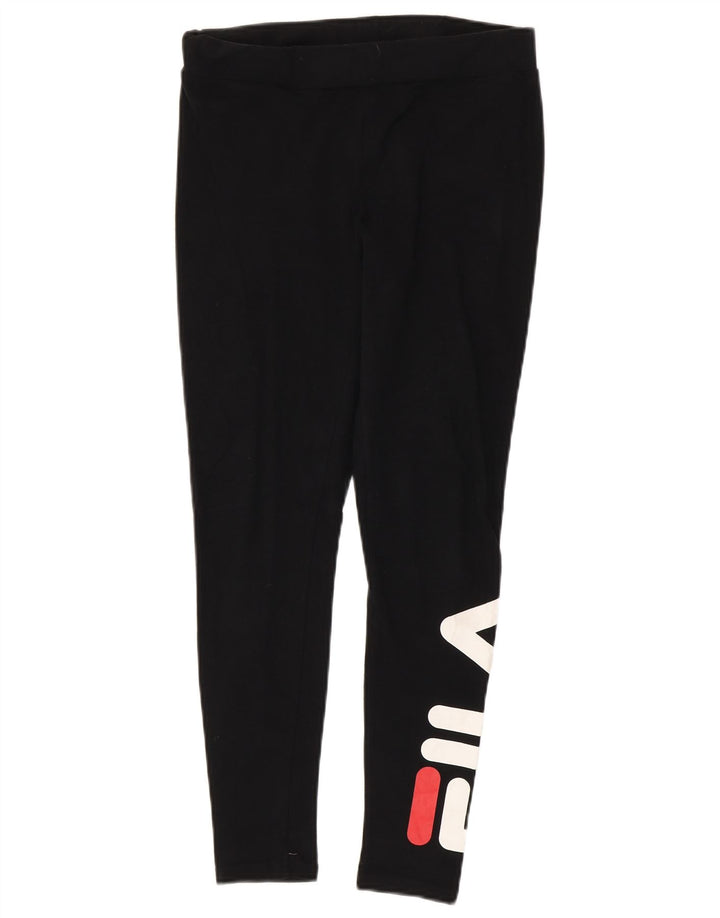 Leggings Fila Feminino UK 10 Pequeno Algodão Preto