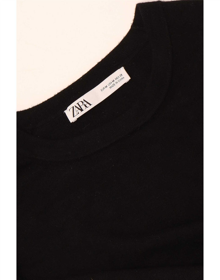 Suéter Zara feminino com gola canoa UK 12 médio preto