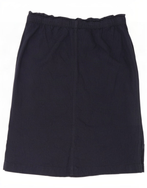 Saia midi feminina Marks & Spencer Reino Unido 18 XL W38 linho azul marinho