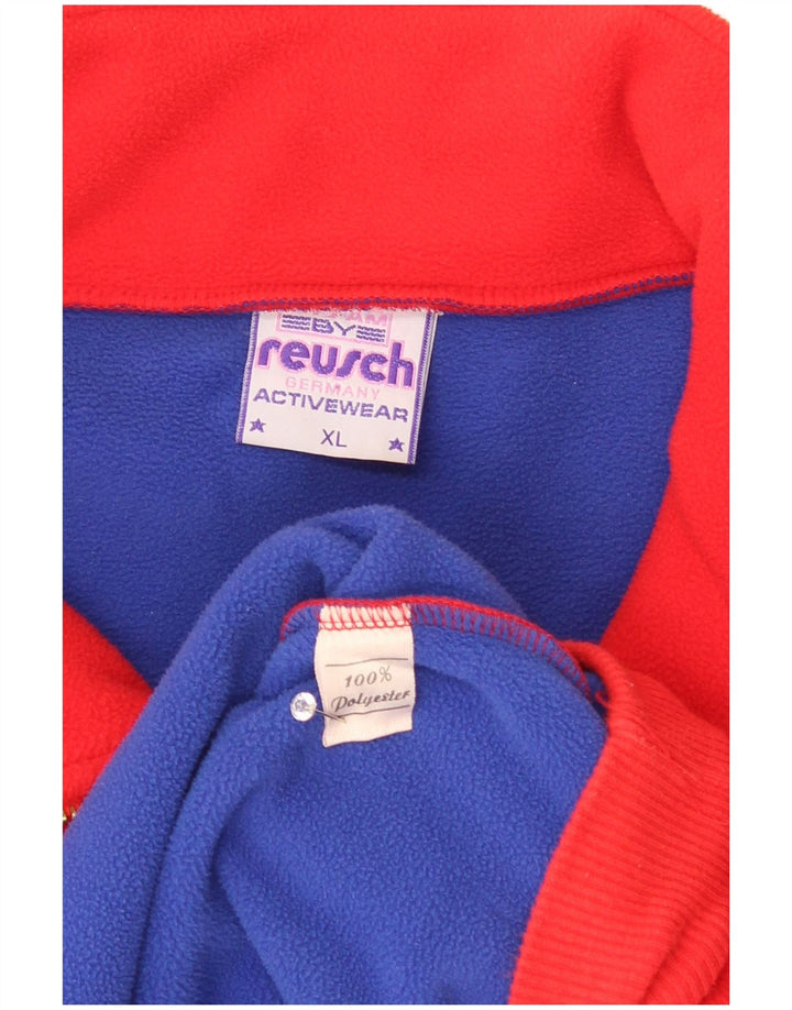 Suéter de lã masculino Reusch com zíper e gola XL poliéster vermelho