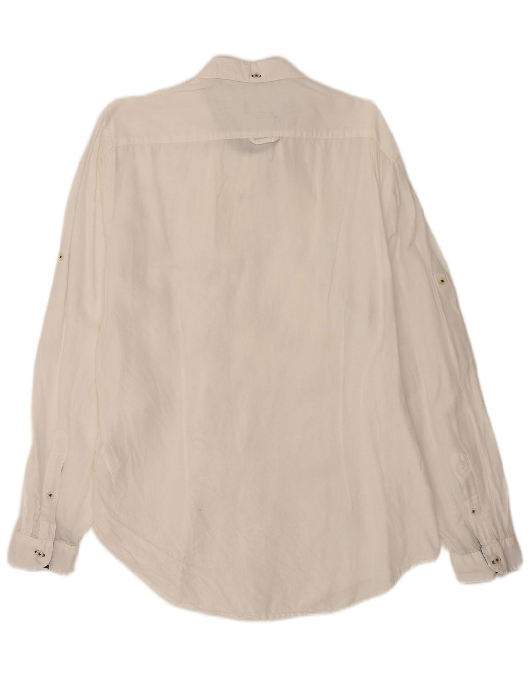 Camisa masculina Zara Slim Fit XL linho branco
