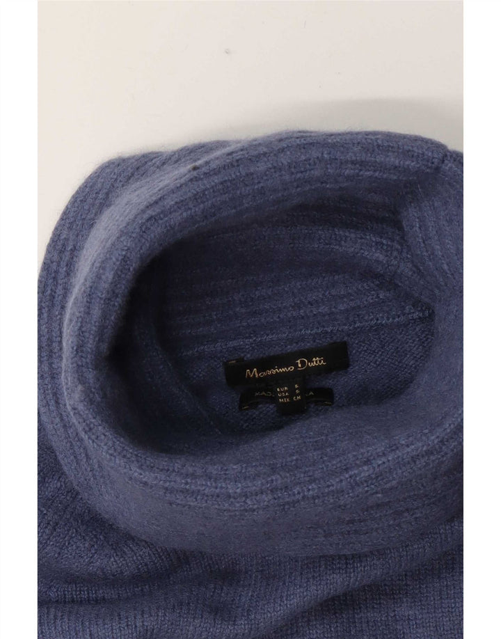 Suéter feminino Massimo Dutti com gola redonda Reino Unido 10 pequeno azul