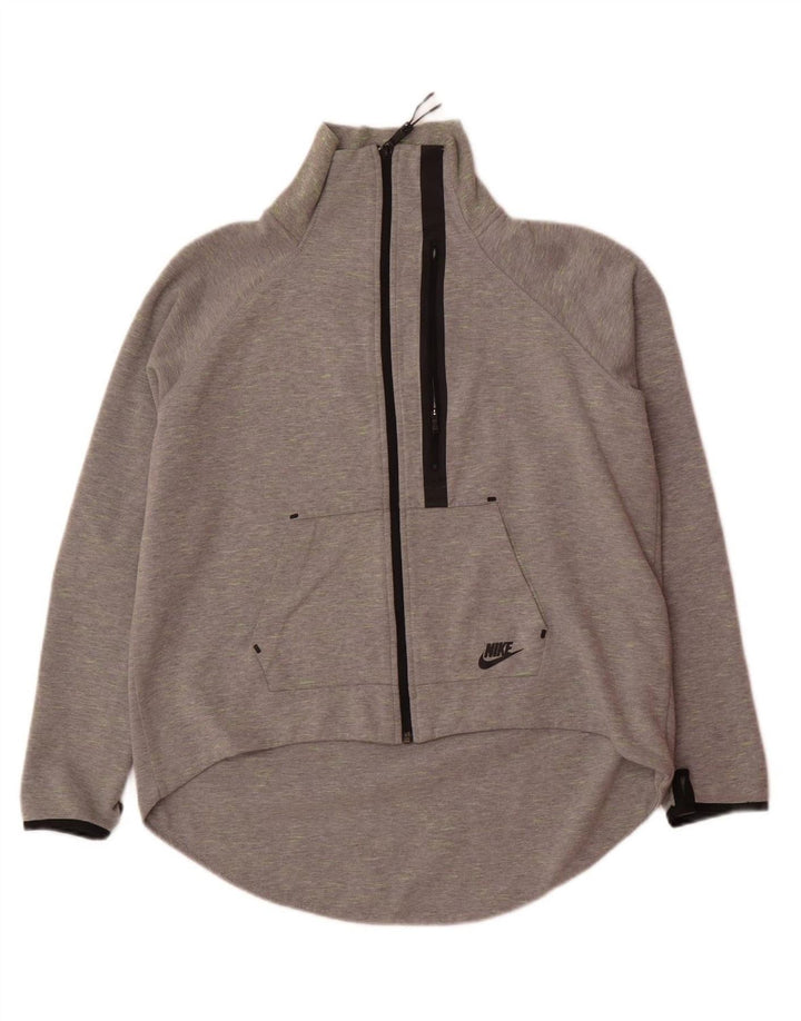 NIKE Womens Tracksuit Top Jacket UK 18 XL Cinza Algodão